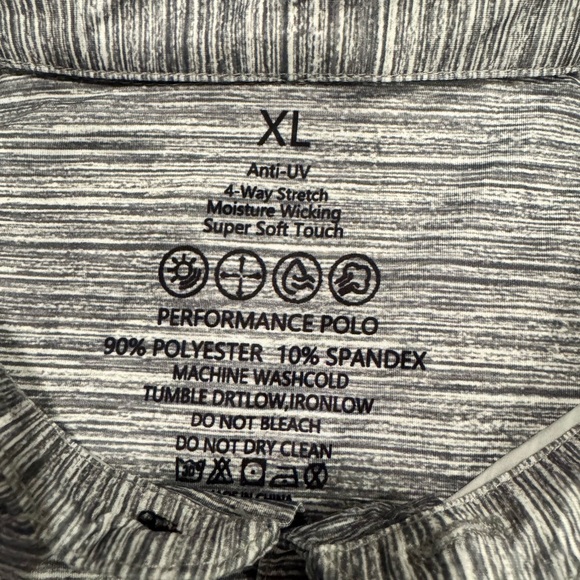 Sale🎉 Amazon Gray Performance Polo Shirt with Heathered Design - Picture 3 of 4